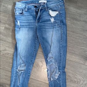 LOW RISE RIPPED CHARLOUTTE ROUSSE PANTS